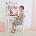 thumbnail image 4 of Fantasy Fields Kids Vanity Table and Stool Set with Castle Design, Pink, 4 of 10