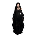 thumbnail image 2 of Womens Gothic Dresses Halloween Witch Costume, Butterfly Sleeve Long Dress Vintage Renaissance Medieval Vampire Butterfly Sleeve Mesh Outfits, 2 of 7