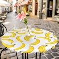 thumbnail image 6 of Yellow Banana Round Tablecloth for 45-54 Inch Tables, Fitted Table Cover with Elastic Edge, Summer Tropical Fruits Watercolor Waterproof Outdoor Table Cloth Protector for Patio Garden Dinner Picnic, 6 of 9