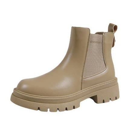 

Larisalt Womens Boots Fall 2022 Women s Wide Width Ankle Boots Extra Wide Low Heel Side Zipper Booties Khaki