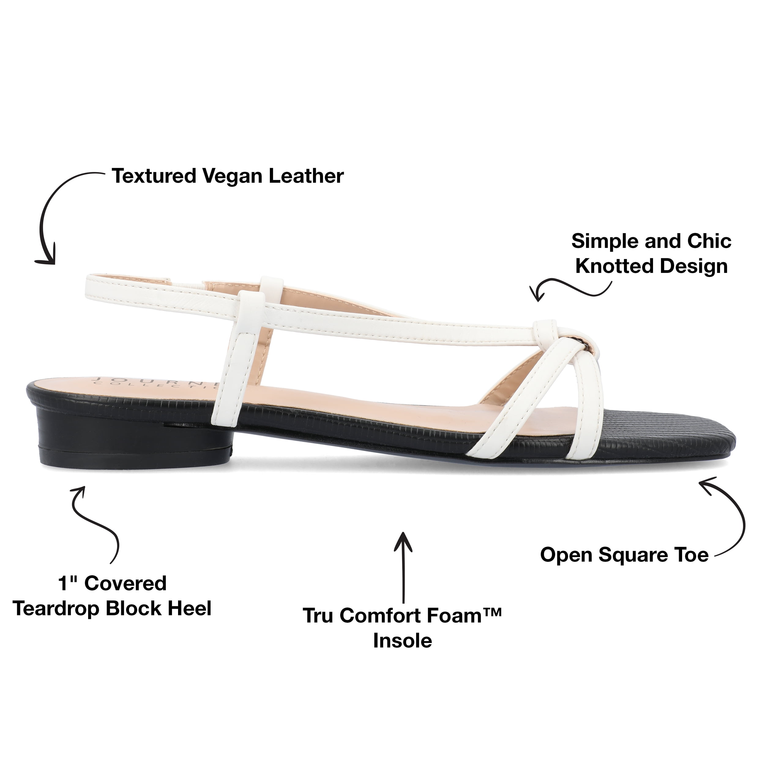 Journee Womens Bridget Sling Back Flat Sandals