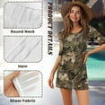 thumbnail image 5 of FKELYI Women's Beach Cover Up Half Sleeve Swimsuit Cover-Up Vintage Forest Maple Leaf Print Breathable Cover Ups Beachwear Dress with Roun Neck for Lady Summer Vacation, M, 5 of 6