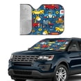 thumbnail image 3 of Kdxio Vehicles Cartoon with Funny Drivers Print Front Windshield Sun Shade,Folding Auto Sunshade for Car Truck SUV-Small, 3 of 7