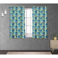 thumbnail image 3 of S4Sassy Cotton Duck Austin Rose Yellow Floral Short Window&nbsp;Treatment Double Panel Eyelet&nbsp;Curtain&nbsp;Drapes- 54X63 Inches, 3 of 4