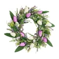 thumbnail image 2 of Spring Hanging Wreath, Fresh Floral and Foliage Design, Decorative for Porch, Patio, Front Door, Living Room, Office, Home, Wedding, Party and Spring Holiday Outdoor Ornament, 13.8in/35cm, E, 2 of 7
