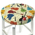 thumbnail image 3 of Balery Different Kind Of Guitars Fundas de asiento para taburete de bar redondo de tela de terciopelo ajustables que protegen de arañazos y manchas para sillas de 14 a 17 pulgadas.-13 inch, 3 of 7