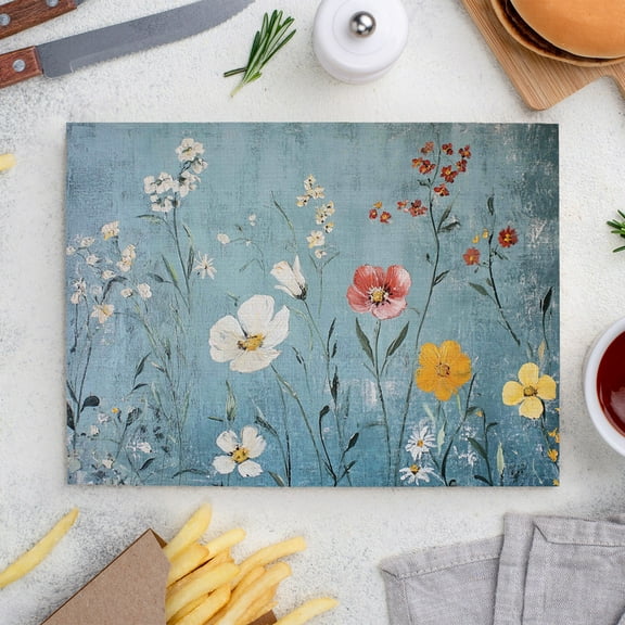 Place Mats Set,Decorative Table Place Mats For For In Door Dinning,Heat Insulation Stain Resistant Table Mats(Flower)