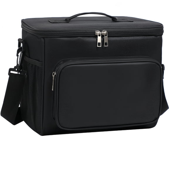 TRANSLINK Adult Lunch Box Insulated Tote Bag for Women Men Large Capacity 10.5L Black