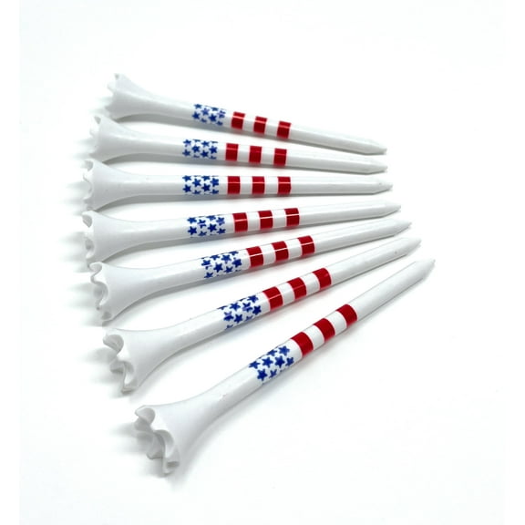 NorthPointe 3 ¼” USA Stars and Stripes American Flag Golf Tees Plastic 100 Tees in Bulk