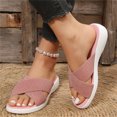 thumbnail image 2 of Anuirheih Slip on Sandals Women,Women's Flat Shoes Ladies Beach Sandals Summer Non-Slip Causal Slippers(Pink), 2 of 8