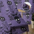 thumbnail image 5 of Sheer Curtains 63 inches Long, Halloween Haunted Grimace Pumpkin Skull Purple Light Filtering Sheer Window Curtains Rod Pocket Voile Drapes for Bedroom Living Room, 52"W x 63"L 2 Panels, 5 of 7