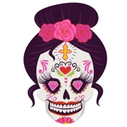 DOPASTICKER Sugar Skull Sticker Pink Female Day Of The Dead Dia De Los Muertos Memorial Phone Decal Water Bottle Stickers, Cars Stickers, Water Bottle Stickers For Kids
