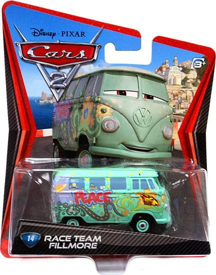 Disney Pixar Cars 2 Race Team Fillmore #14 Die Cast Mattel Toy Car ...
