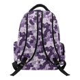 thumbnail image 2 of FUIALDOLG Purple Camo Bow Print Kids 17 Inch Backpack with Multiple Compartments, Durable 600D Polyester Bookbag for Preschool and Elementary Daily Use, 2 of 11