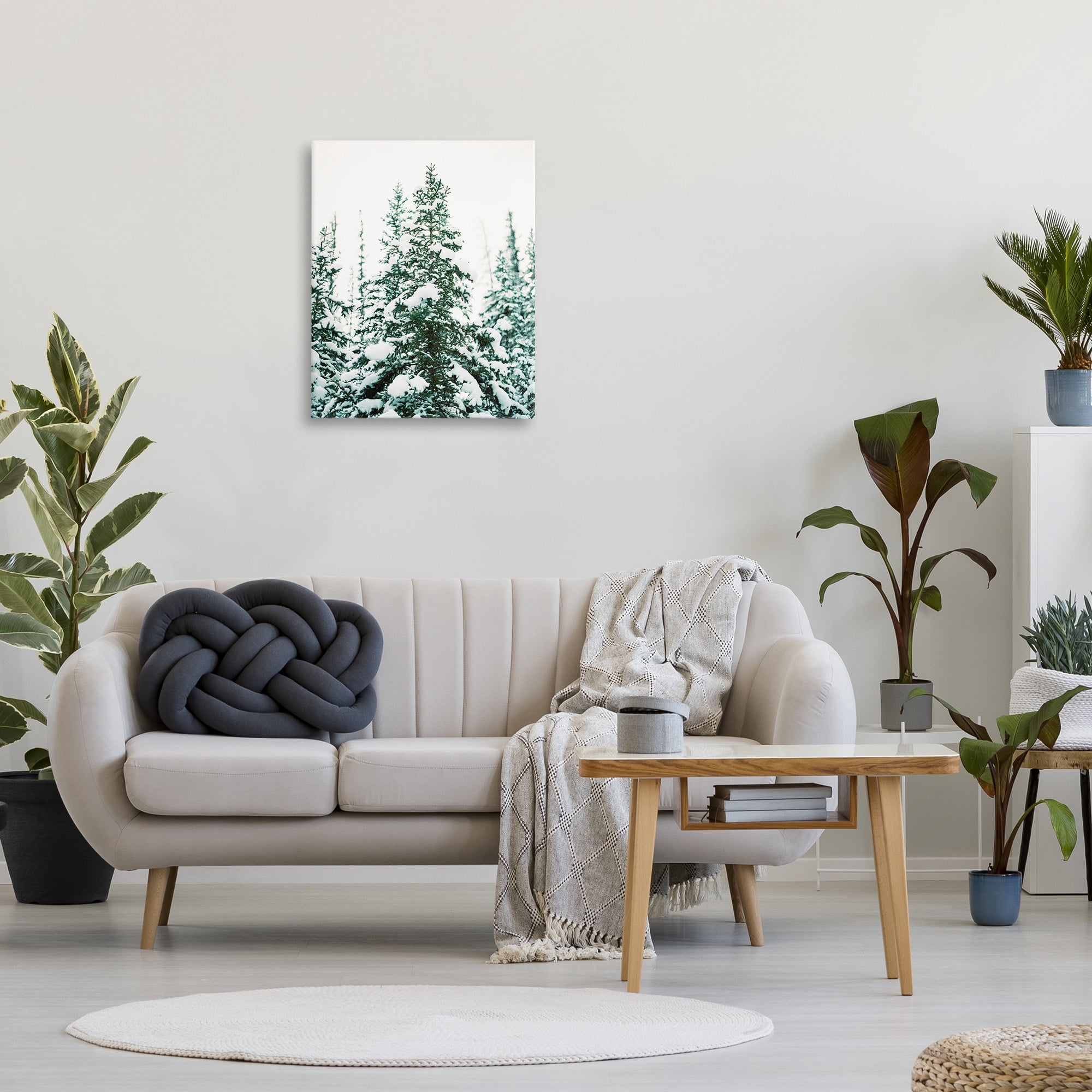 Stupell Industries Woodland Fir with Snow Landscape Photography Gallery Wrapped Canvas Art Print Wall Art, 24 x 30