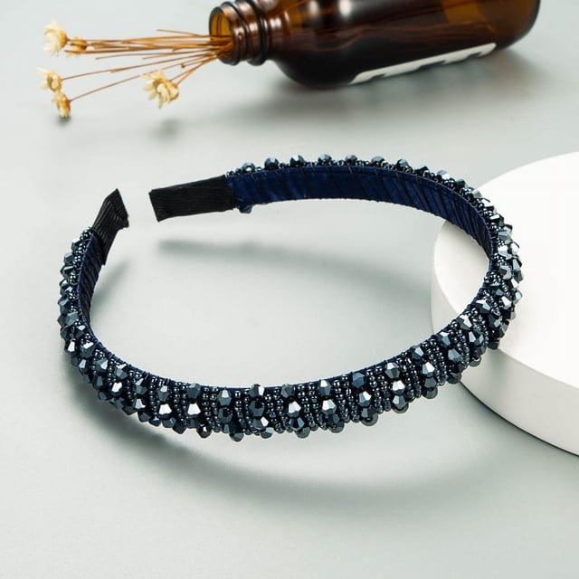 Diadema con cuentas tejidas a mano para el cabello Homing Hair Hoop, estilo barroco, esponja, accesorios simples para el cabello facial para mujer