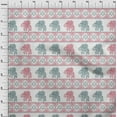 thumbnail image 3 of oneOone Polyester Lycra Fabric Floral & Elephant Block Print Fabric By The Yard 56 Inch Wide, 3 of 4