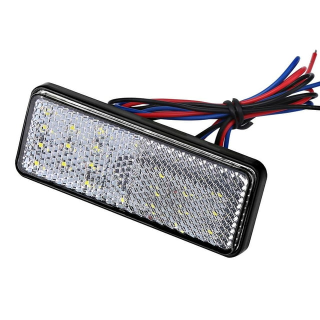 Herwey Universal Motorcycle Scooter Moped Rectangle LED Reflector Tail Brake Light Stop Lamp , Motorcycle Rectangle Reflector,Rectangle Reflector