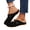 Black, variant on Women'S Flat Mule Slippers Closed Toe Fabric Comfort Slides With Chinese Knot Buttons For Casual Chic, Black