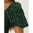 thumbnail image 5 of INSPIRE CHIC Floral Smocked Tops for Women's Puff Sleeve Crop Top Summer Casual Blouse Green M, 5 of 5