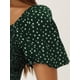 thumbnail image 5 of INSPIRAR CHIC Blusas de Manga Abullonada con Smock Floral para Mujer, Top Corto Casual de Verano, Verde M, 5 of 6