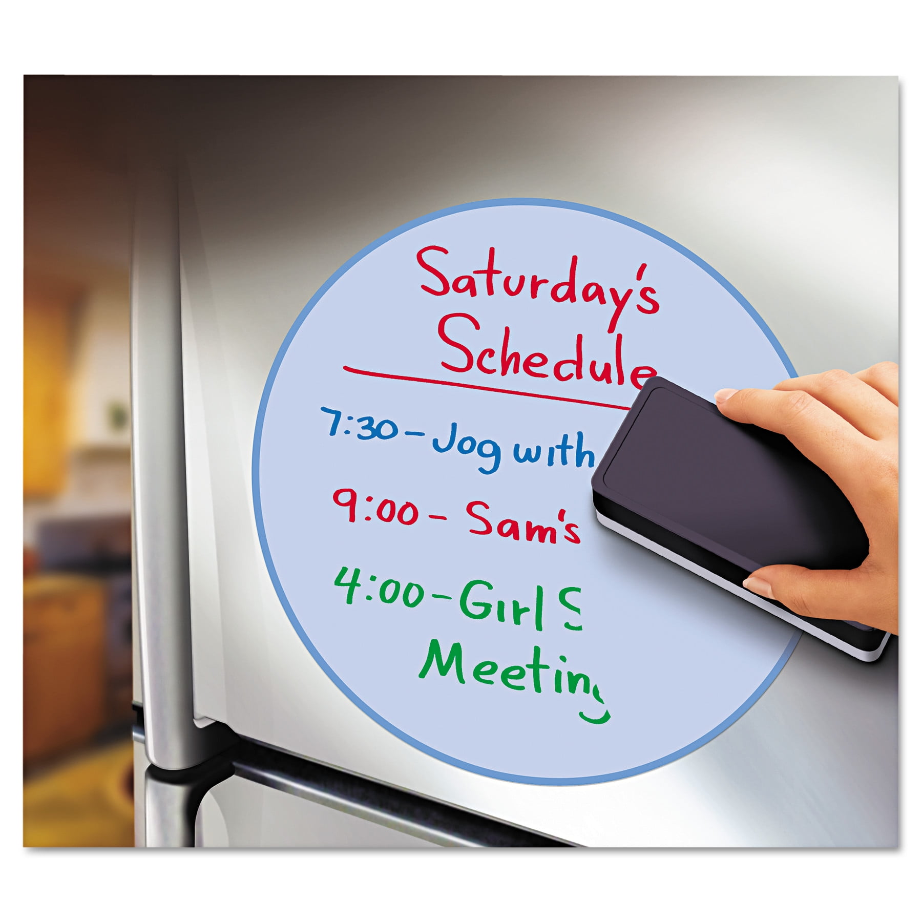 Avery Peel & Stick Dry Erase Decals, Circles, 10 x 10 Sheets, Blue, 3