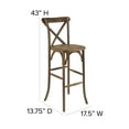 thumbnail image 6 of Flash Furniture 2 Pack HERCULES Series Dark Antique Wood Cross Back Barstool, 6 of 14