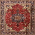 thumbnail image 1 of Ahgly Company Machine Washable Indoor Square Traditional Saffron Red Area Rugs, 10' Square, 1 of 7