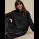 thumbnail image 5 of Sudadera con Capucha de Cuello Redondo y Forro Extragrande para Mujer, Lindas Camisetas de Larga, Ropa Preppy para Adolescentes (2025) Negro L, 5 of 8
