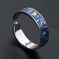 thumbnail image 3 of Exquisite Van Gogh Starry for Sky Rings Couple Rings Romantic Adjustable Opening Lover Rings Band Jewelry Gift for Women, 3 of 17