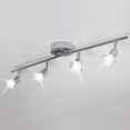 thumbnail image 1 of AIR-Modern 4-Light Track Lighting Kit, Flush Mount Wall/Ceiling Spot Lights Fixture, LED Track Light with Chrome Flexibly Rotatable Light Head for Kitchen Living Room, 4×GU10 Bulb (Included), 1 of 4