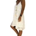 thumbnail image 4 of Vestido de mujer con cuello en V, encaje, ropa de verano, tallas grandes, vestido sexy sin mangas, blanco, 3L Methold AP002065-06, 4 of 6