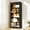 Black, variant on VKCC 69.2" Arched Display Cabinet, 5-Tier Open Shelf with LED & Feet, Storage for Books Collectibles, White