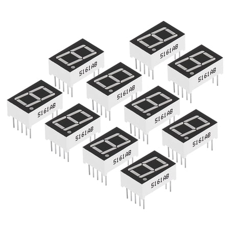 Uxcell 10Pin 0.5"x0.7"x0.3" Common Cathode 3.3V LED Display Digital Tube Blue 10 Pack