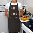 thumbnail image 3 of Stylish Black Bib Apron 2-Pack with Decorative Clock & Earrings Design Adjustable Straps 2 Buttoned Pockets for Cooking & Chef Use, 3 of 5