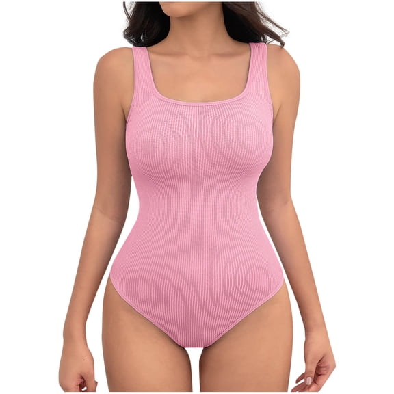 Shapewear for Women Tummy Control Thong Bodysuits Seamless Body Shaper Waist Trainer Scoop Neck Body Suit
