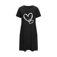 thumbnail image 4 of Rbaofujie Robes de Nuit et Vêtements de Sommeil pour Femmes, Chemise de Nuit Courte Surdimensionnée Imprimée à Col Rond et Manches Courtes, Robe, Chemises de Sommeil pour Femmes Grande Taille, 4 of 6