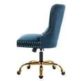 thumbnail image 6 of Guyou Modern Swivel Office Chair, Velvet Fabric Button Tufted And Nailhead Trim Accent Chair With Upholstery, Navy, 6 of 12