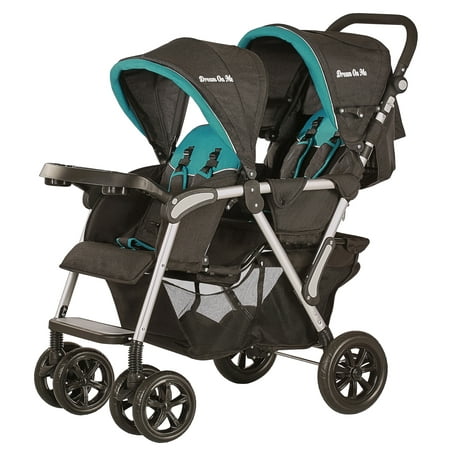 Dream On Me Villa Double Stroller, Black and Blue
