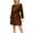 Brown, variant on WJHWSX Fall Dresses for Women 2025,Womens Dresses,Dresses for Women,Long Sleeve,Crew Neck,Breathable,Solid,XL(US:10)