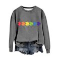 thumbnail image 2 of Bunenne St Patrick Day Sweatshirts Shamrock Sweatshirt Women's St.day Funny Casual Sweatshirt Hoodie Sweatshirt Casual Top Love Green Luck Print Top Crew Sweatshirt for Women Gray M, 2 of 4