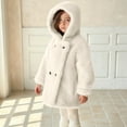 thumbnail image 6 of NAISIBABY Girls Faux Fur Coat, Hooded Fluffy Thermal Lined Double-Breasted Winter Fashion Warm Coat White 13T, 6 of 7