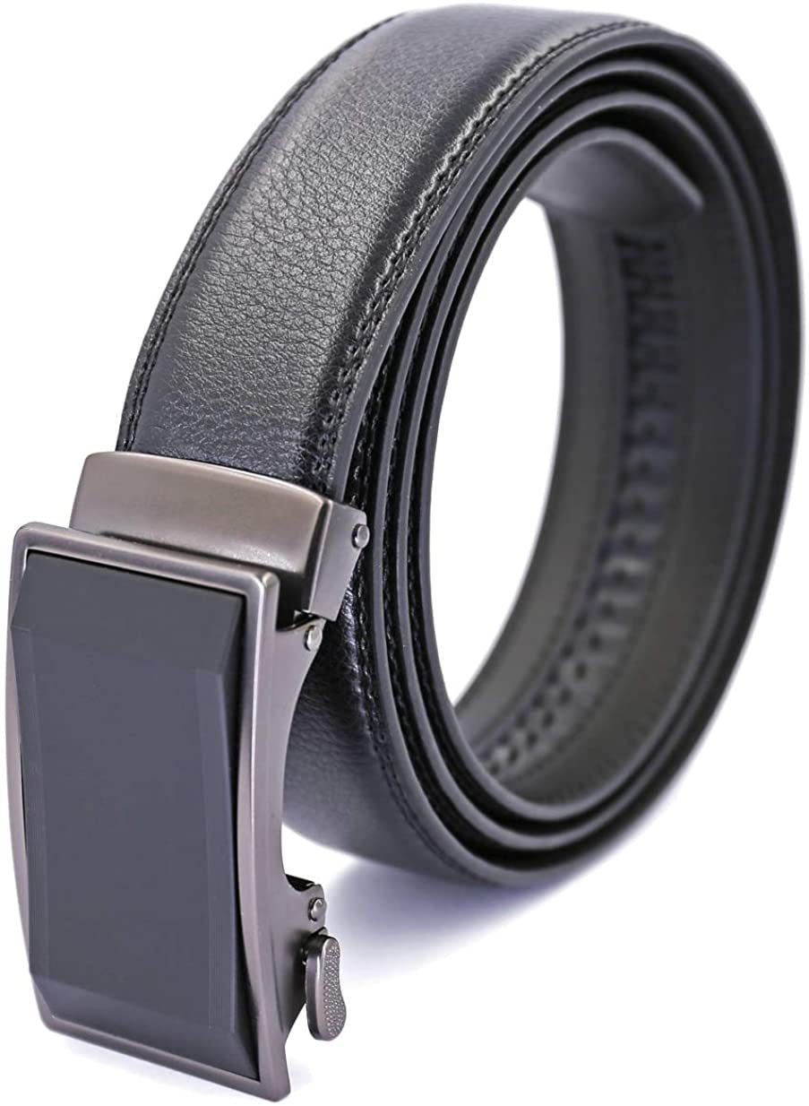 Business Men's Slide Belt with Exquisite Metal Removable Automatic