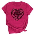 thumbnail image 1 of Meichang T-Shirt de la Saint-Valentin pour Femmes Manches Courtes Mignon Cœurs Graphiques Col Rond Mode Décontractée Hauts Blouse, 1 of 4