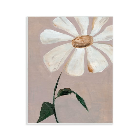 Stupell Industries Single Daisy Sprig Plants & Flowers Painting Unframed Art Print Wall Art, 11 x 14
