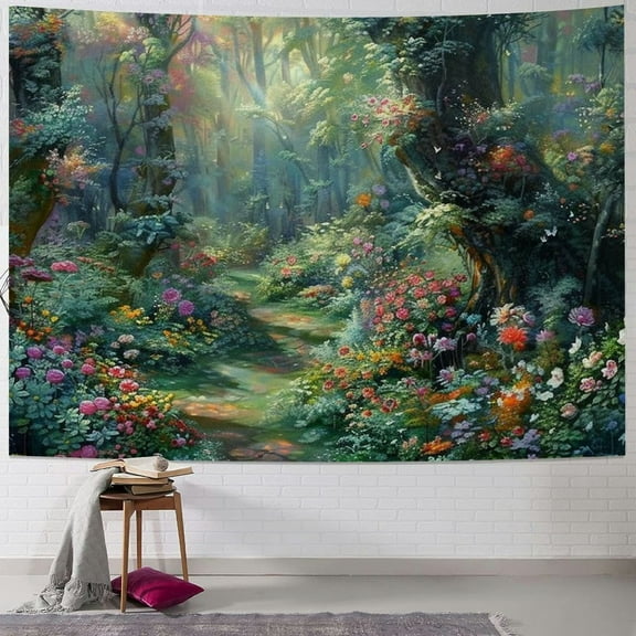 Orinice Flowers Trees Fantasy Art Tapestry Wall Hanging Unique Style Graphic Tapestries for Home Decor Living Room Bedroom Apartment Farmhouse Dorm 40x30inch
