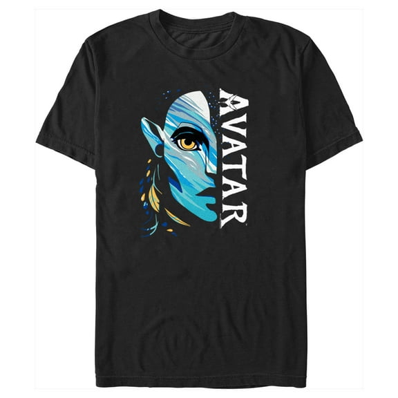 Men's Avatar: The Way of Water Neytiri Half Face Logo  Graphic Tee Black 3X Large