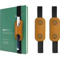 thumbnail image 1 of Paquete de 2 portalápices elásticos portátiles de cuero: Bolsa para lápices, portalápices para Apple Pencil, diarios de tapa dura, cuadernos, planificador feliz, se adapta a cuadernos, 1 of 5
