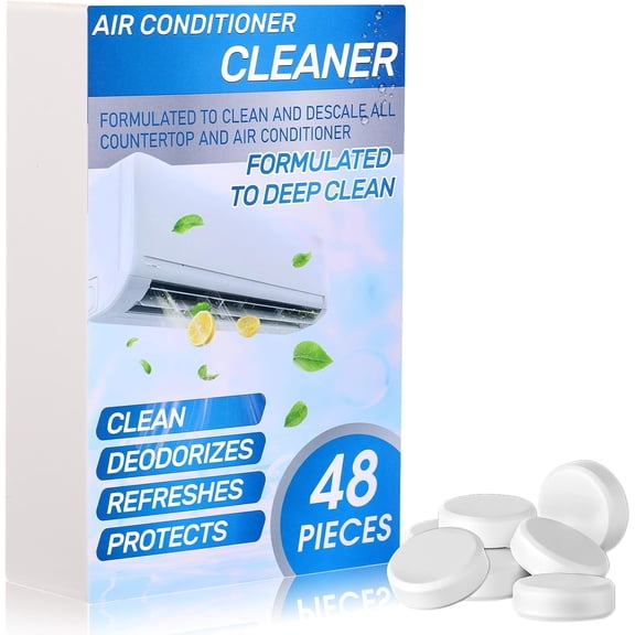 48 Pcs Ac Drain Pan Tablets Upgraded Drain Line Cleaner Air Conditioner Condensate Pan Tablets for Ac Units, Prevents Overflow, No Odors for HVAC Systems, Mini-splits, Dehumidifiers