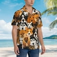 thumbnail image 5 of Xecao Dogs Different Breeds print Hawaiian shirt - a stylish short-sleeve button-down for men, perfect for casual beach and tropical outings., 5 of 9